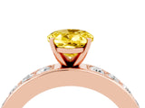 Rose gold Oval Cut Cut Channel Set Diamond Engagement Ring with Four-Prong Setting_4