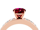 Rose gold Oval Cut Cut Channel Set Diamond Engagement Ring with Four-Prong Setting_4