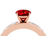 Rose gold Oval Cut Cut Channel Set Diamond Engagement Ring with Four-Prong Setting_4