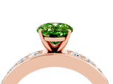 Rose gold Oval Cut Cut Channel Set Diamond Engagement Ring with Four-Prong Setting_4