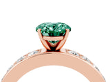 Rose gold Oval Cut Cut Channel Set Diamond Engagement Ring with Four-Prong Setting_4