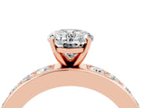 Rose gold Oval Cut Cut Channel Set Diamond Engagement Ring with Four-Prong Setting_4