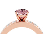 Rose gold Oval Cut Cut Channel Set Diamond Engagement Ring with Four-Prong Setting_4