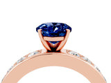 Rose gold Oval Cut Cut Channel Set Diamond Engagement Ring with Four-Prong Setting_4