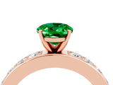 Rose gold Oval Cut Cut Channel Set Diamond Engagement Ring with Four-Prong Setting_4