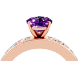 Rose gold Oval Cut Cut Channel Set Diamond Engagement Ring with Four-Prong Setting_4