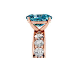 Rose gold Oval Cut Cut Channel Set Diamond Engagement Ring with Four-Prong Setting_5
