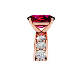 Rose gold Oval Cut Cut Channel Set Diamond Engagement Ring with Four-Prong Setting_5