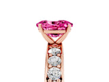 Rose gold Oval Cut Cut Channel Set Diamond Engagement Ring with Four-Prong Setting_5