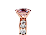 Rose gold Oval Cut Cut Channel Set Diamond Engagement Ring with Four-Prong Setting_5