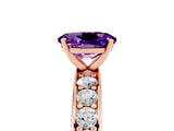 Rose gold Oval Cut Cut Channel Set Diamond Engagement Ring with Four-Prong Setting_5