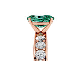Rose gold Oval Cut Cut Channel Set Diamond Engagement Ring with Four-Prong Setting_5