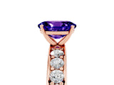 Rose gold Oval Cut Cut Channel Set Diamond Engagement Ring with Four-Prong Setting_5