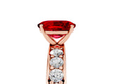 Rose gold Oval Cut Cut Channel Set Diamond Engagement Ring with Four-Prong Setting_5