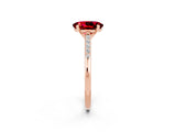 Rose gold Oval Cut Cut Channel Set Solitaire Engagement Ring with Four-Prong Setting_2