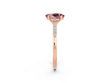 Rose gold Oval Cut Cut Channel Set Solitaire Engagement Ring with Four-Prong Setting_2