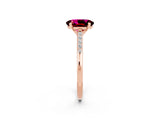 Rose gold Oval Cut Cut Channel Set Solitaire Engagement Ring with Four-Prong Setting_2