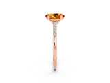 Rose gold Oval Cut Cut Channel Set Solitaire Engagement Ring with Four-Prong Setting_2