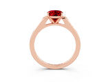 Rose gold Oval Cut Cut Channel Set Solitaire Engagement Ring with Four-Prong Setting_3