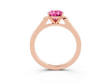 Rose gold Oval Cut Cut Channel Set Solitaire Engagement Ring with Four-Prong Setting_3