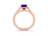 Rose gold Oval Cut Cut Channel Set Solitaire Engagement Ring with Four-Prong Setting_3