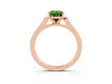 Rose gold Oval Cut Cut Channel Set Solitaire Engagement Ring with Four-Prong Setting_3