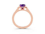 Rose gold Oval Cut Cut Channel Set Solitaire Engagement Ring with Four-Prong Setting_3
