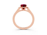 Rose gold Oval Cut Cut Channel Set Solitaire Engagement Ring with Four-Prong Setting_3