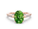 Rose gold Oval Cut Cut Channel Set Solitaire Engagement Ring with Four-Prong Setting