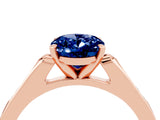 Rose gold Oval Cut Cut Channel Set Solitaire Engagement Ring with Four-Prong Setting_4