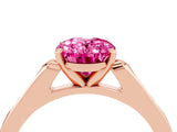 Rose gold Oval Cut Cut Channel Set Solitaire Engagement Ring with Four-Prong Setting_4