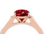 Rose gold Oval Cut Cut Channel Set Solitaire Engagement Ring with Four-Prong Setting_4