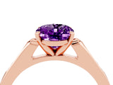Rose gold Oval Cut Cut Channel Set Solitaire Engagement Ring with Four-Prong Setting_4