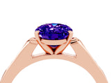 Rose gold Oval Cut Cut Channel Set Solitaire Engagement Ring with Four-Prong Setting_4