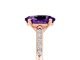 Rose gold Oval Cut Cut Channel Set Solitaire Engagement Ring with Four-Prong Setting_5