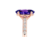 Rose gold Oval Cut Cut Channel Set Solitaire Engagement Ring with Four-Prong Setting_5