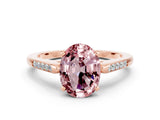 Rose gold Oval Cut Cut Channel Set Solitaire Engagement Ring with Four-Prong Setting