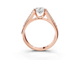 Rose gold Oval Cut Cut Diamond Channel Set Pave Band with Tension Prong Setting_10