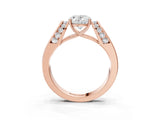 Rose gold Oval Cut Cut Diamond Channel Set Solitaire Ring with Four-Prong Setting_6
