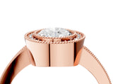 Rose gold Oval Cut-Cut Diamond Halo Engagement Ring with Pave Band and Prong Setting_13