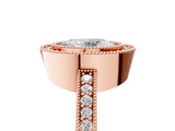 Rose gold Oval Cut-Cut Diamond Halo Engagement Ring with Pave Band and Prong Setting_14