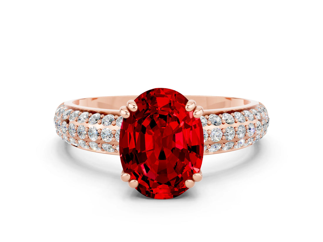Rose gold Oval Cut Cut Diamond Milgrain Marquise Band with Prong Setting