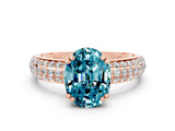 Rose gold Oval Cut Cut Diamond Milgrain Marquise Band with Prong Setting