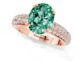 Rose gold Oval Cut Cut Diamond Milgrain Marquise Band with Prong Setting_1