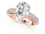 Rose gold Oval Cut Cut Diamond Milgrain Marquise Band with Prong Setting_1