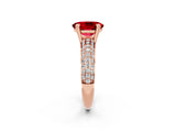 Rose gold Oval Cut Cut Diamond Milgrain Marquise Band with Prong Setting_2