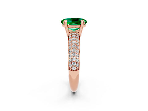 Rose gold Oval Cut Cut Diamond Milgrain Marquise Band with Prong Setting_2