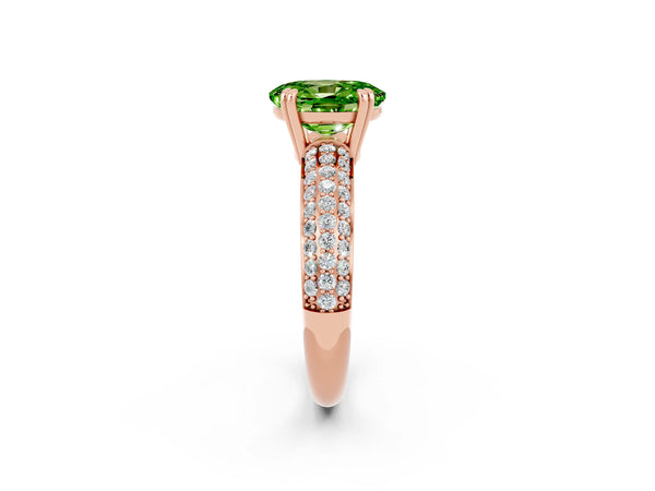 Rose gold Oval Cut Cut Diamond Milgrain Marquise Band with Prong Setting