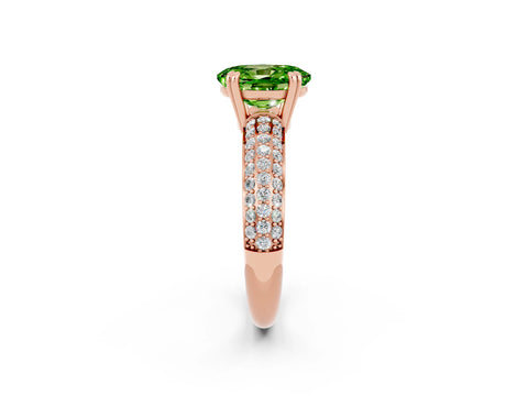 Rose gold Oval Cut Cut Diamond Milgrain Marquise Band with Prong Setting_2