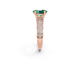 Rose gold Oval Cut Cut Diamond Milgrain Marquise Band with Prong Setting_2